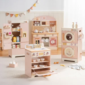 Kids Wooden Play Kitchen Set