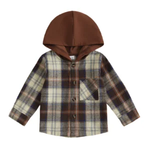 Plaid Hooded Toddler Shirt