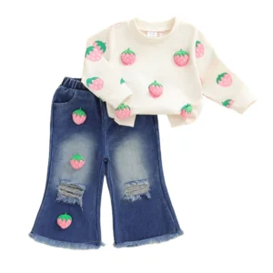 Strawberry Sweater Jeans Set